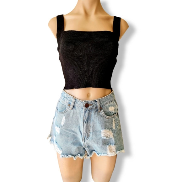 Zara, black, ribbed material, sleeveless crop top BNWT fits AU 6 8 10 12 - Picture 5 of 5